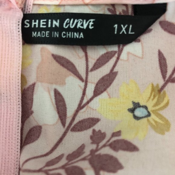 Plus Size Vintage Inspired Pink Floral Mini Shift Dress Size XL - Picture 6 of 7